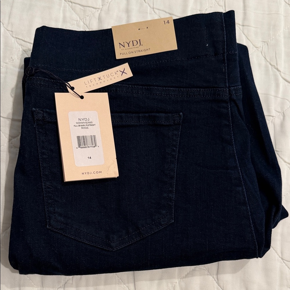 NYDJ Women's Dark Blue Straight Leg Jeans